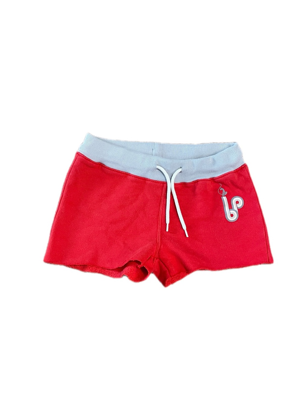 Baby Phat red shorts with white logo, Y2K style, size XXS